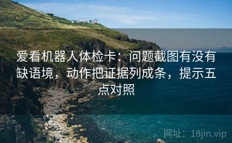 爱看机器人体检卡：问题截图有没有缺语境，动作把证据列成条，提示五点对照  第2张