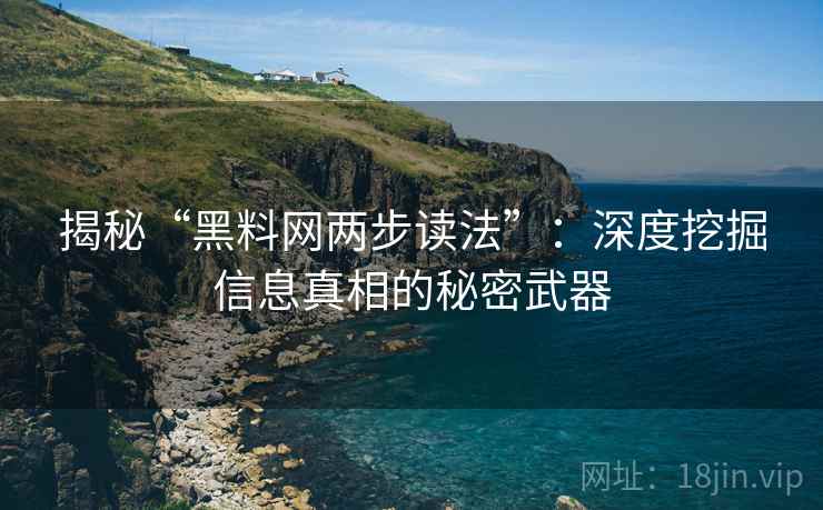 揭秘“黑料网两步读法”：深度挖掘信息真相的秘密武器  第1张